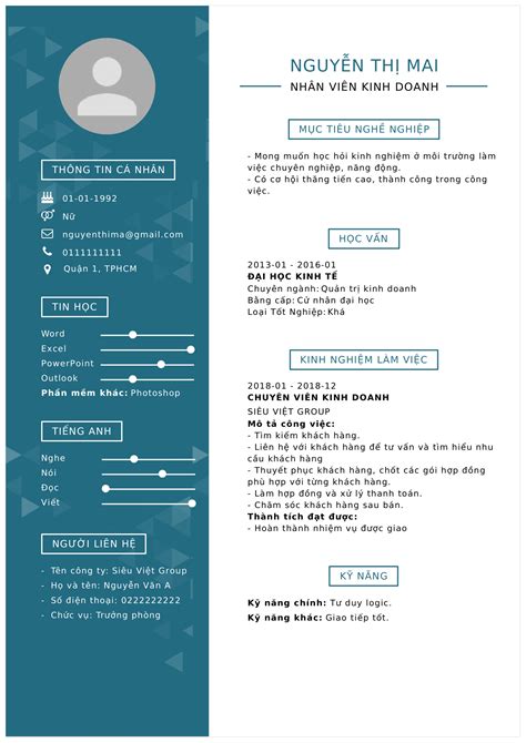 mẫu cv xin việc.